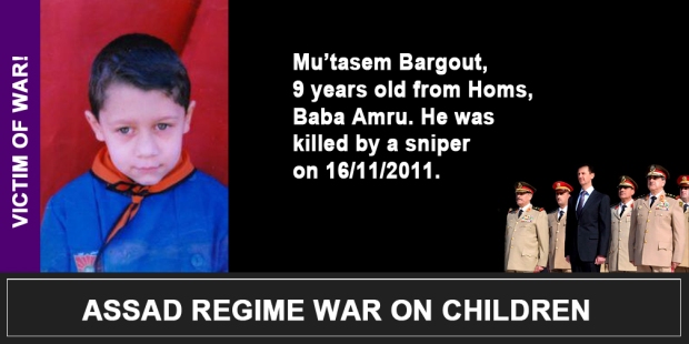 Syria Assad War on children Mu’tasem Bargout