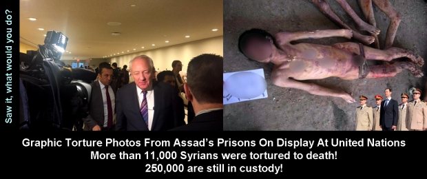 syria assad torture photos on display at UN