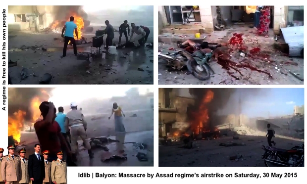 syria assad regime Balyon idlib airstrike massacre civilians