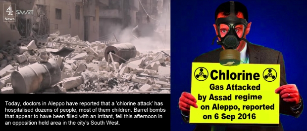 chemical gas attack by Assad regime on Aleppo civilians