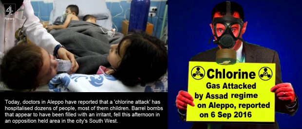 chlorine chemical gas attack by Assad regime on Aleppo